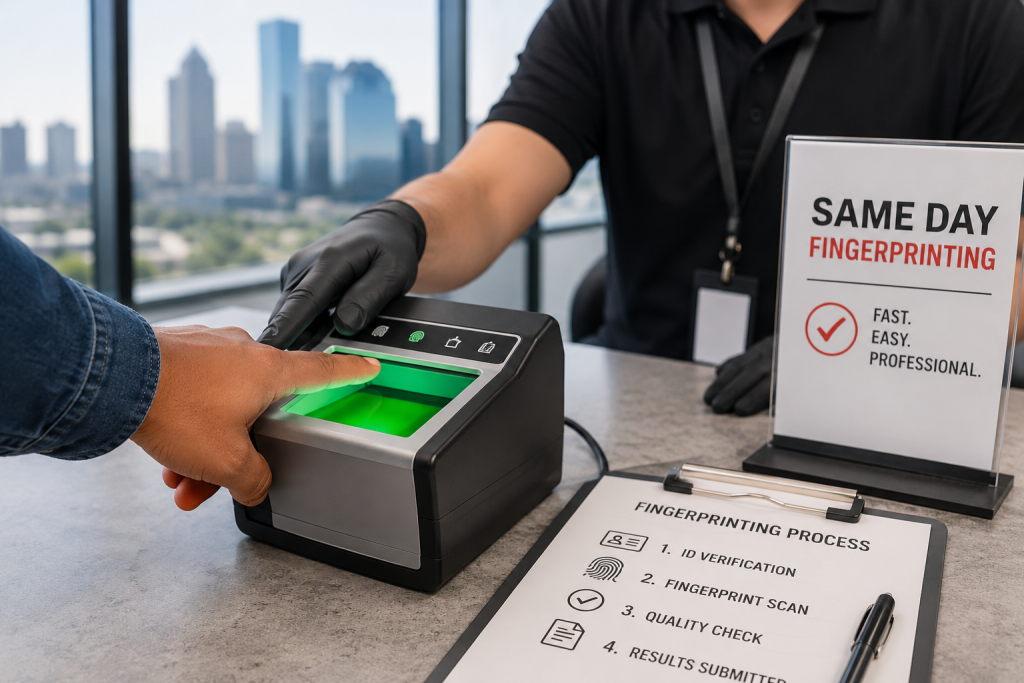 same day fingerprinting in Houston