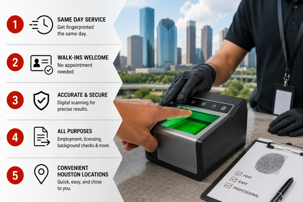 same day fingerprinting in Houston